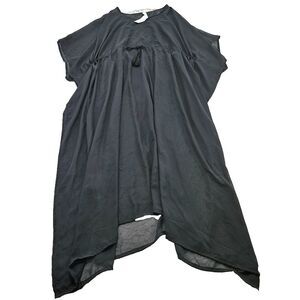 NWT Cacique Swim Black Semi Sheer Tie Waist Flowy Beachy Swim Cover‎ Sz 26/28